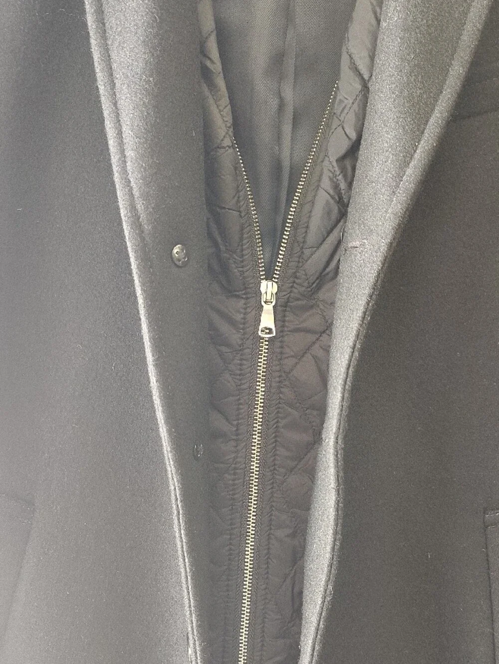 Banana Republic Men's Black Wool-Blend Sport Coat with Quilted Zip-In Liner